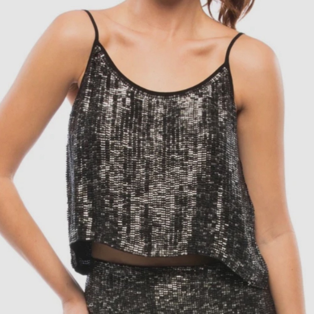 NWT MLV Ozzy sequin crop top